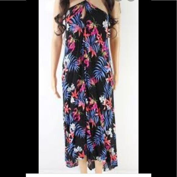 Lovestitch Tropical Print Halter Keyhole Dress S/M - Picture 6 of 8